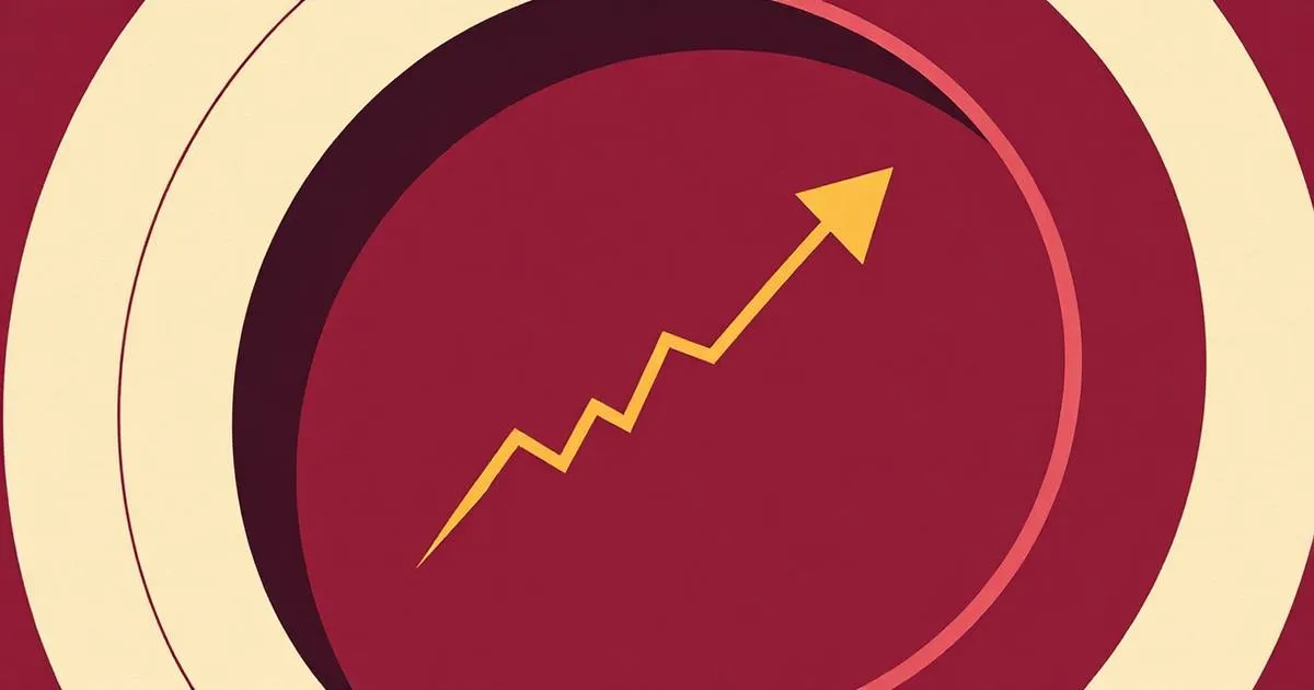 Editorial illustration: bullseye target with an upward gold arrow