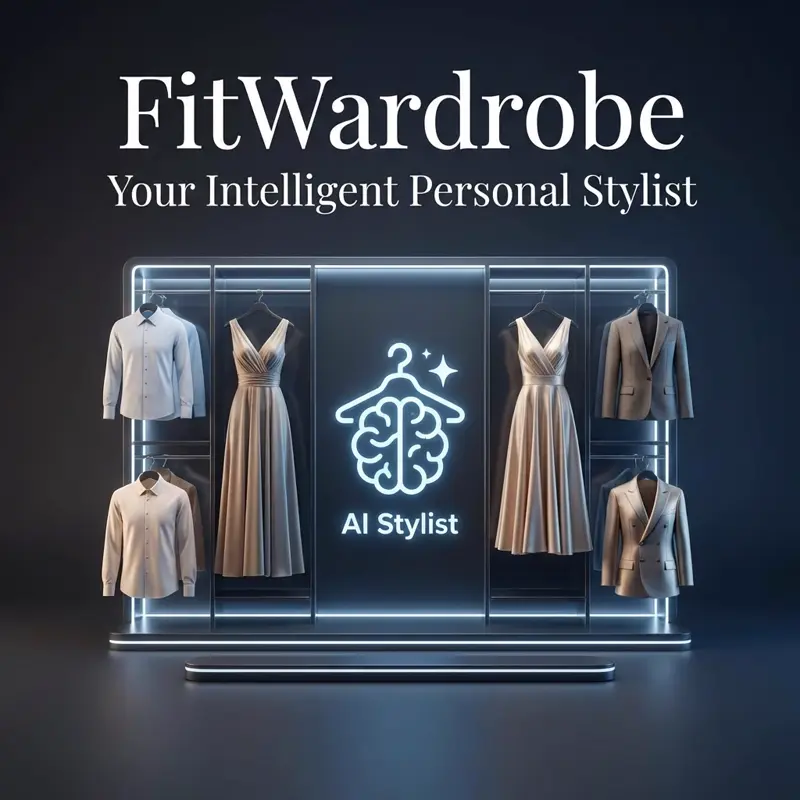 FitWardrobe privacy-first AI fashion stylist app interface showing automated outfit recommendations